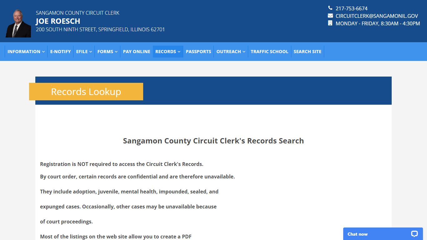 Sangamon County Circuit Clerk Records Lookup