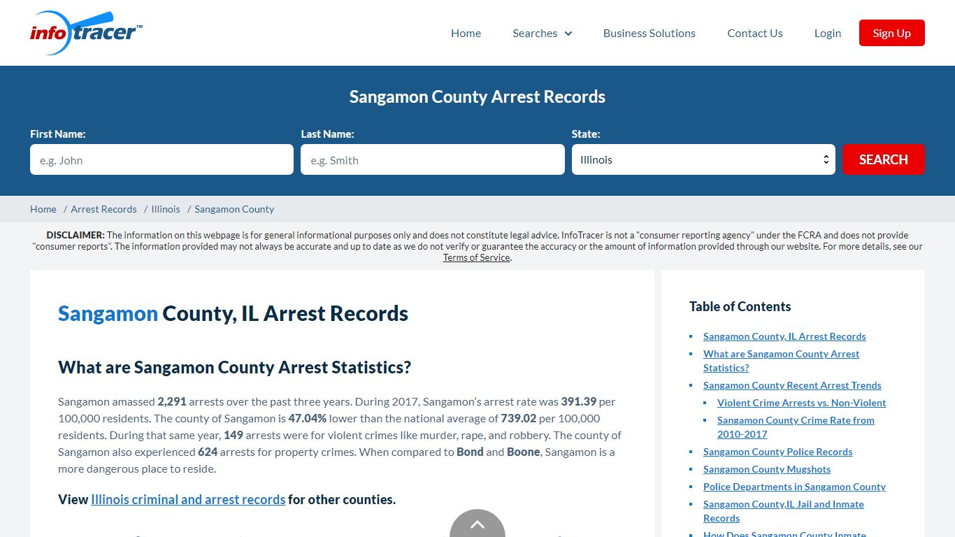 Sangamon County, IL Arrests, Mugshots & Jail Records - InfoTracer