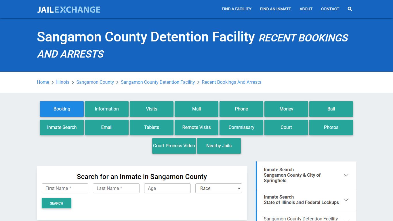 Sangamon County Detention Facility Recent Bookings And Arrests