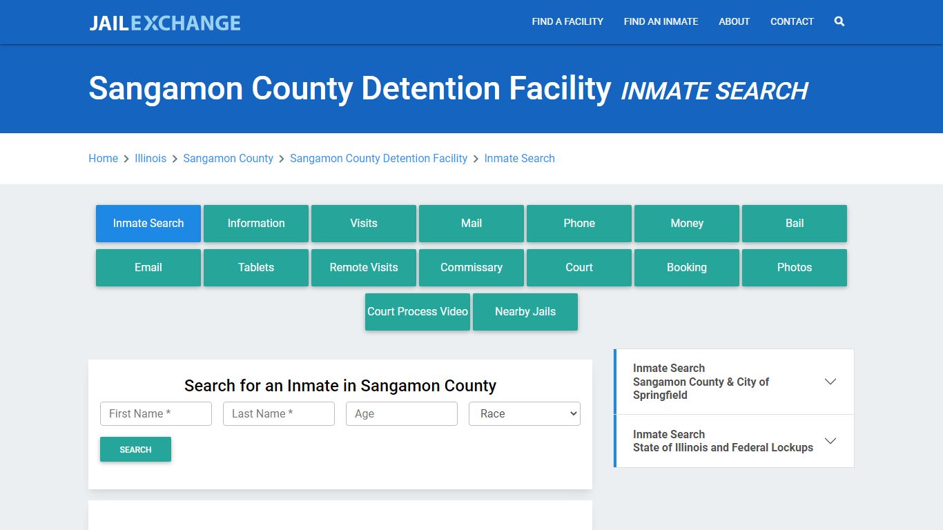 Sangamon County Detention Facility Inmate Search - Jail Exchange