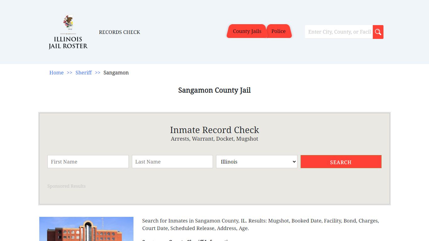 Sangamon County Jail - Jail Roster Search