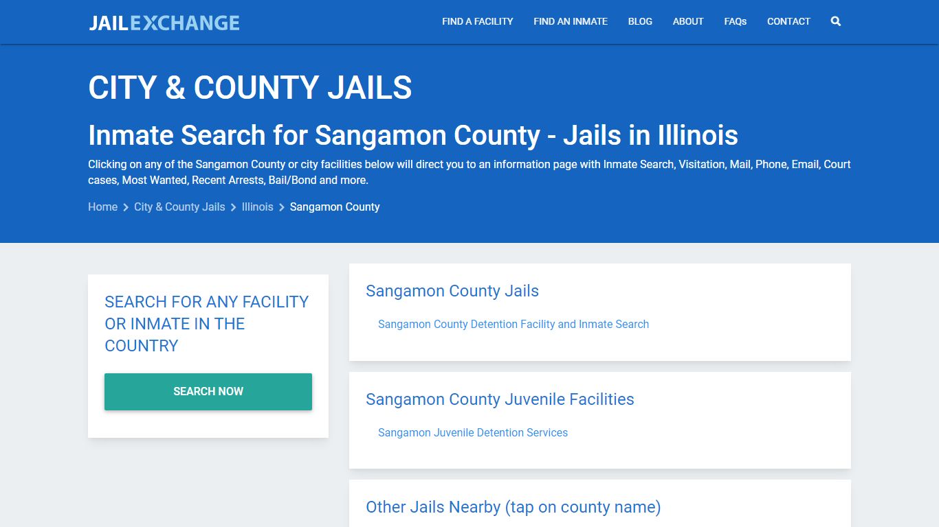 Inmate Search for Sangamon County | Jails in Illinois - Jail Exchange
